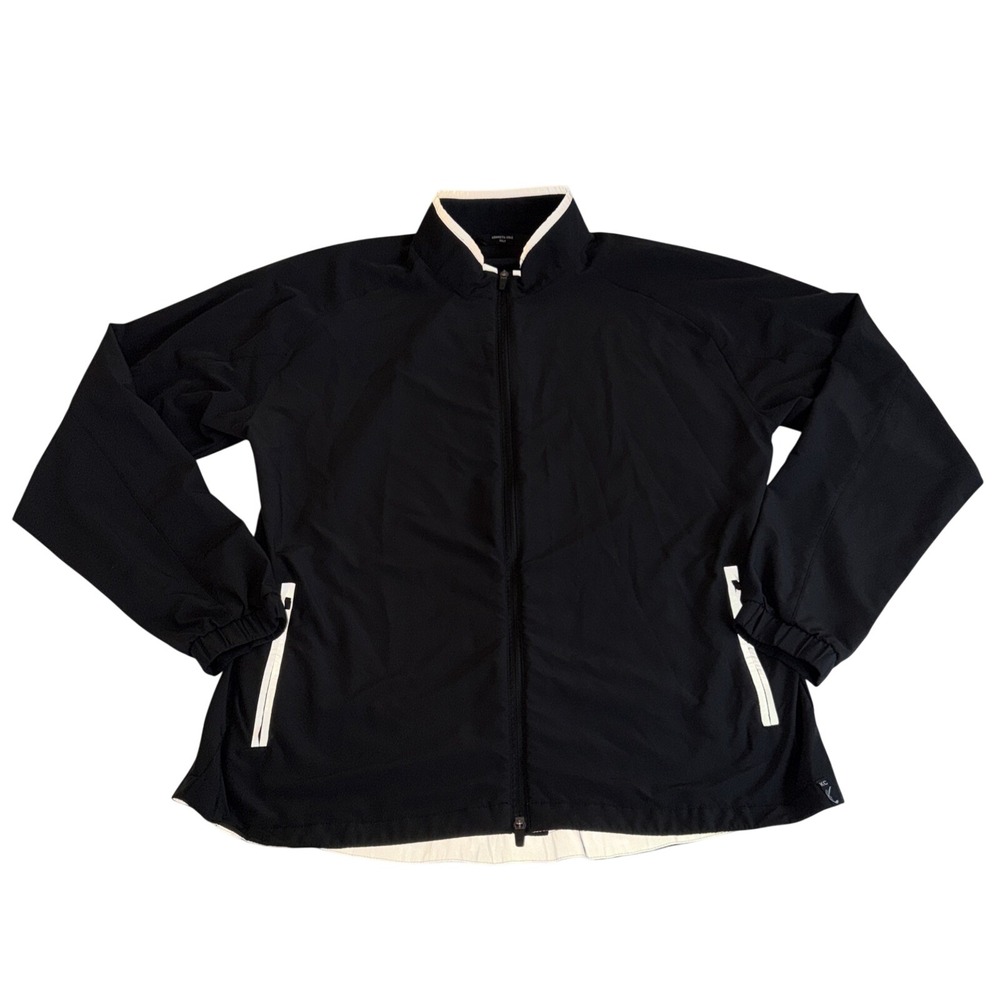 Kenneth Cole Black Reflective‎ Golf Jacket Windbreaker Men's Size XL